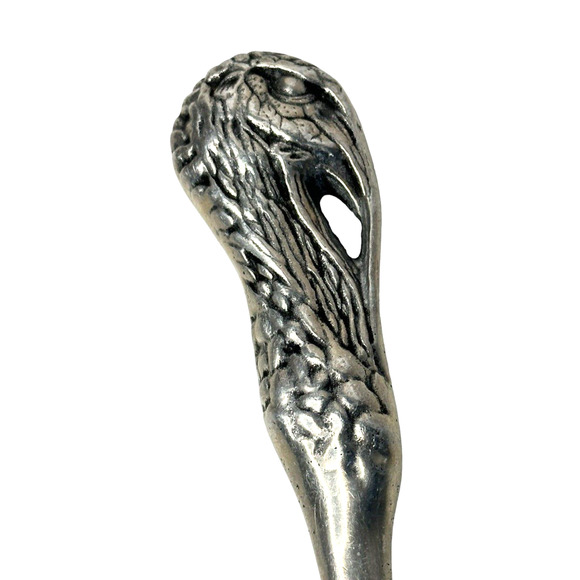 Unique 14" Hand Forged Turkey Serving Spoon Pewter Turkey Head Handle - Picture 3 of 7